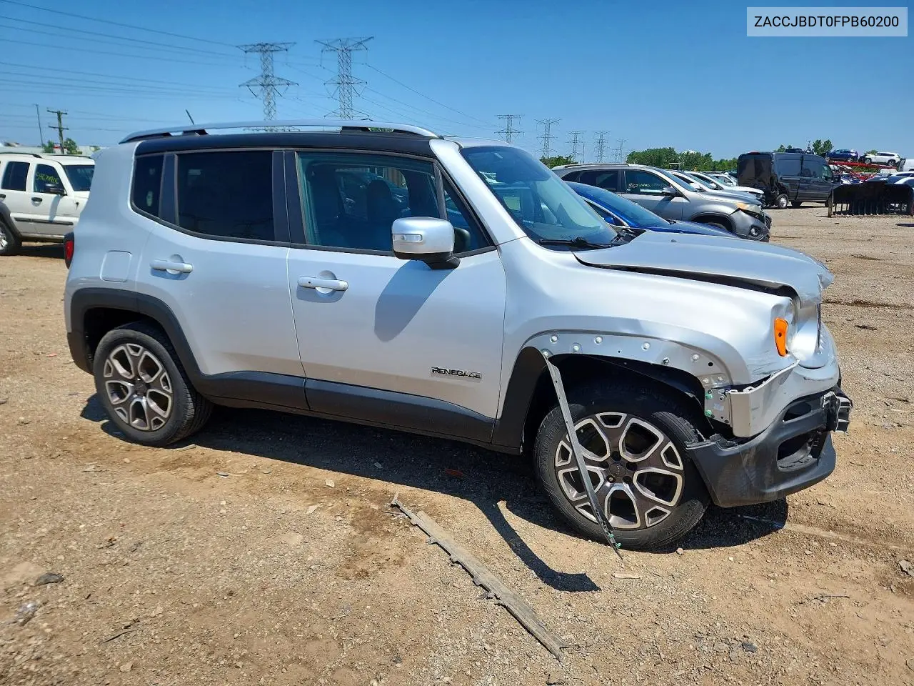 2015 Jeep Renegade Limited VIN: ZACCJBDT0FPB60200 Lot: 59901926