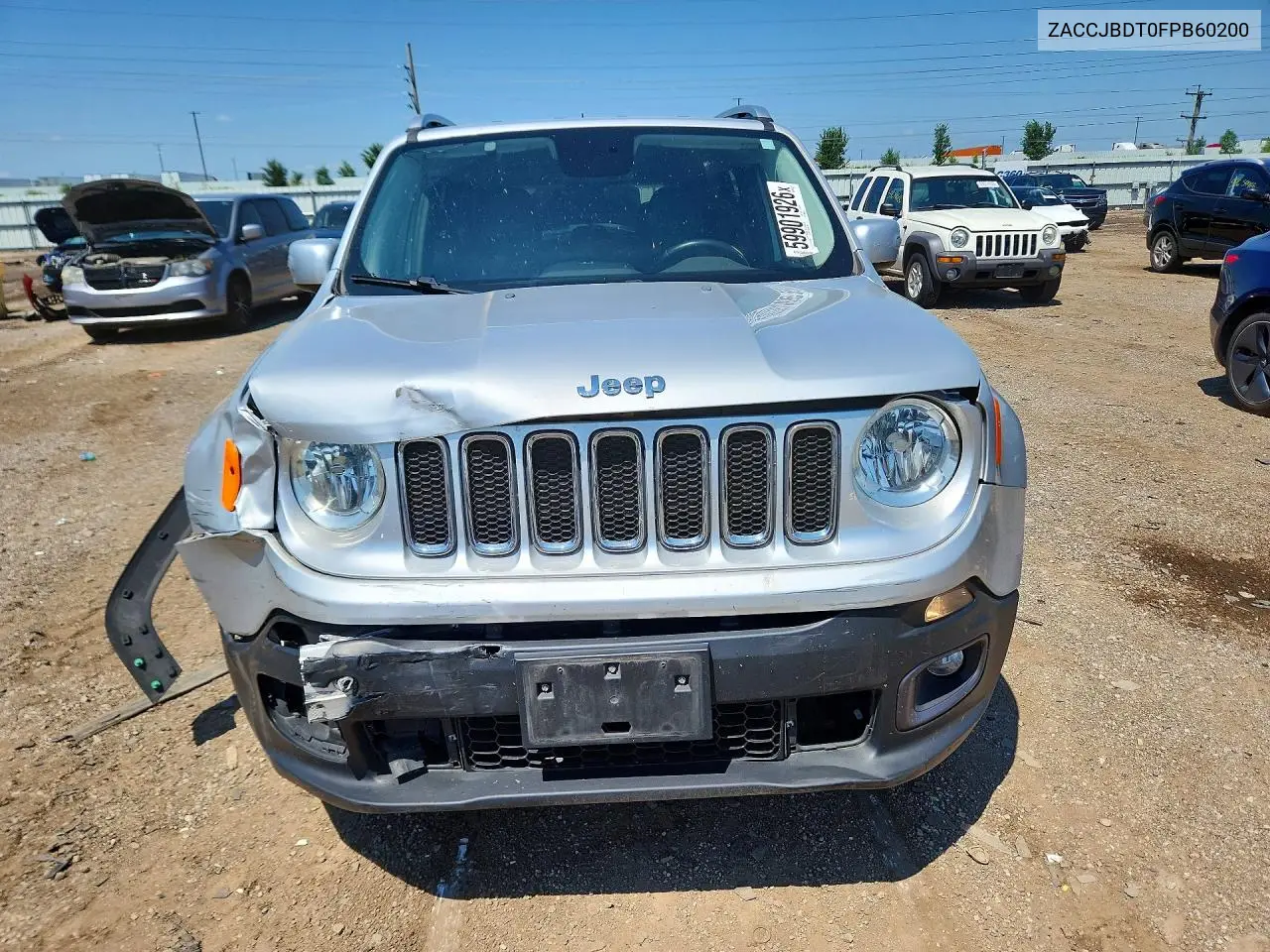 2015 Jeep Renegade Limited VIN: ZACCJBDT0FPB60200 Lot: 59901926