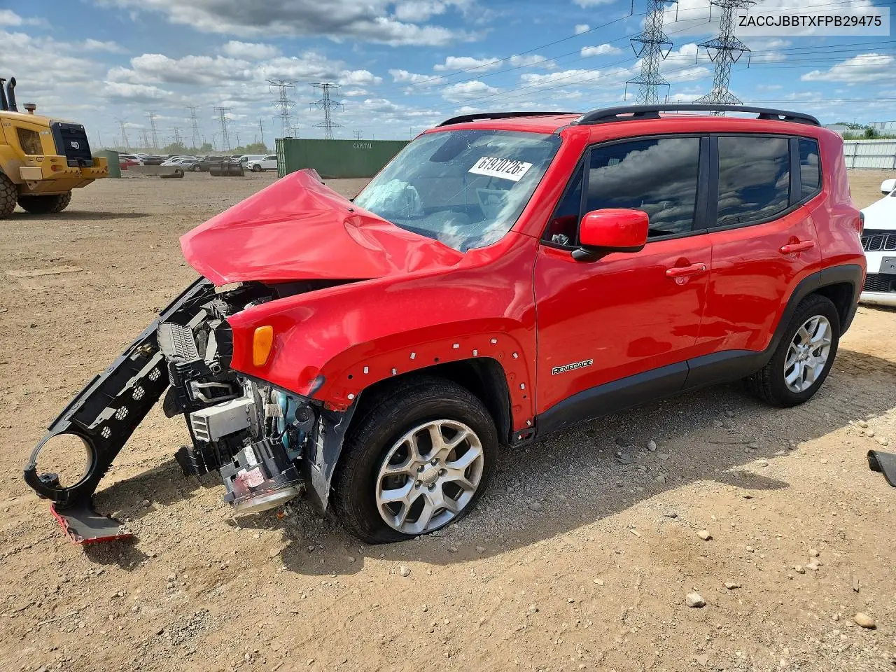 2015 Jeep Renegade Latitude VIN: ZACCJBBTXFPB29475 Lot: 61970726