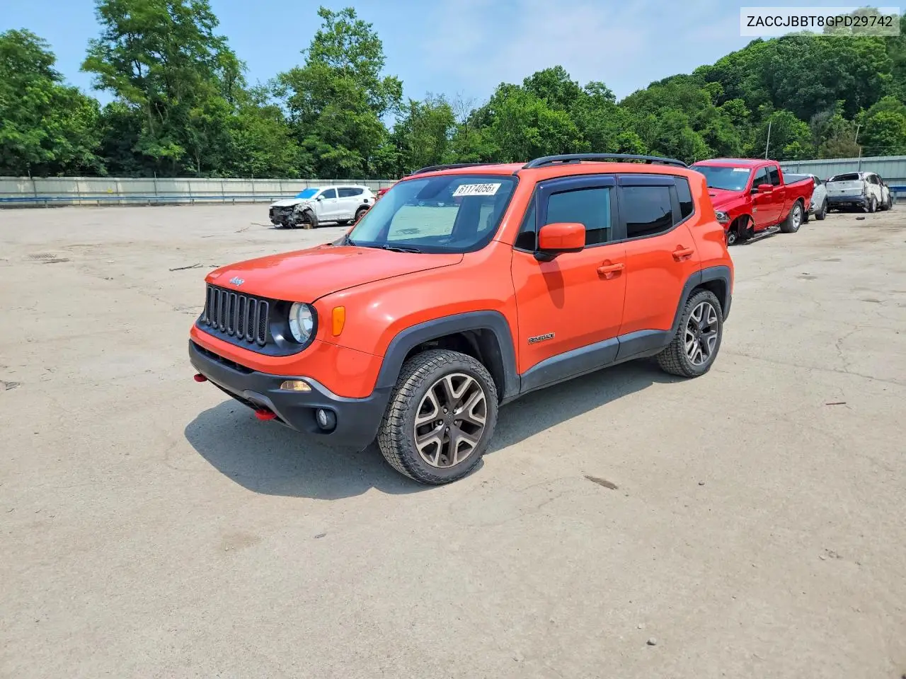 2016 Jeep Renegade Latitude VIN: ZACCJBBT8GPD29742 Lot: 61174056