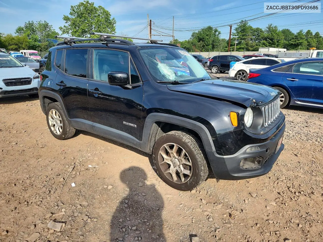 2016 Jeep Renegade Latitude VIN: ZACCJBBT3GPD93686 Lot: 61241006