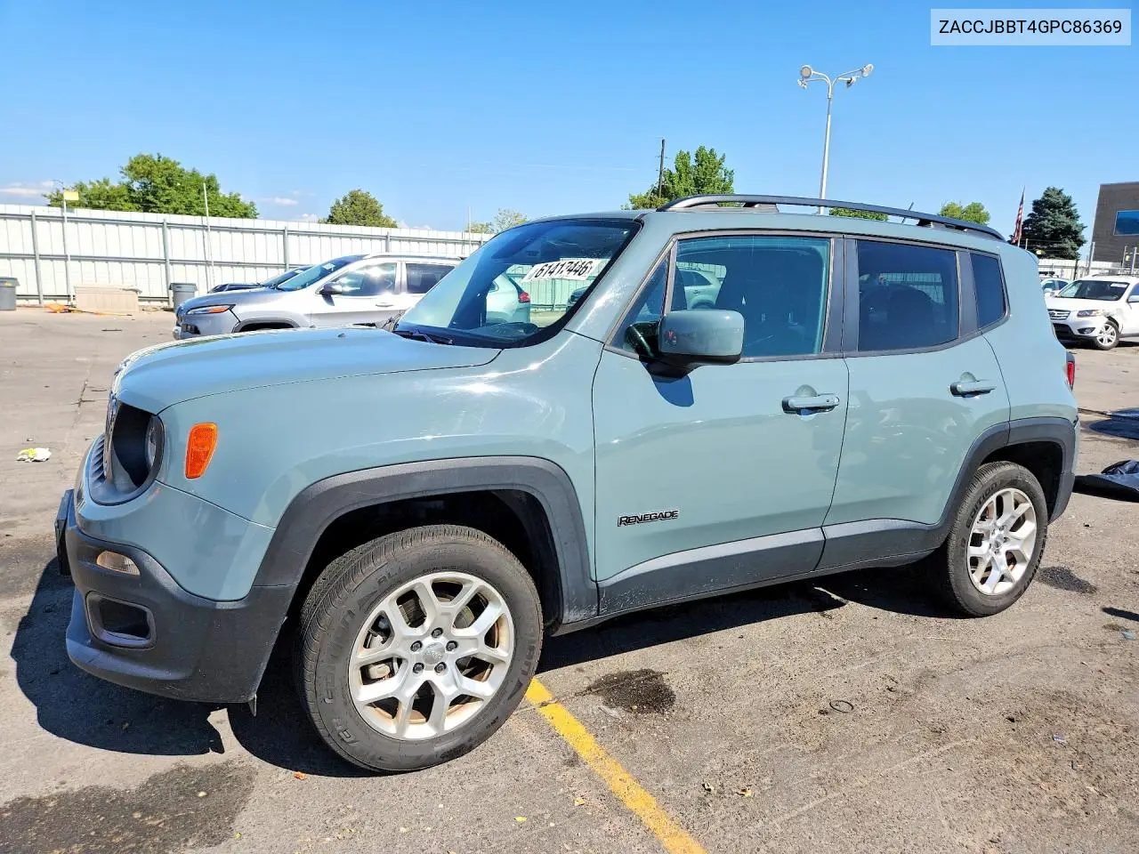 2016 Jeep Renegade Latitude VIN: ZACCJBBT4GPC86369 Lot: 61417446