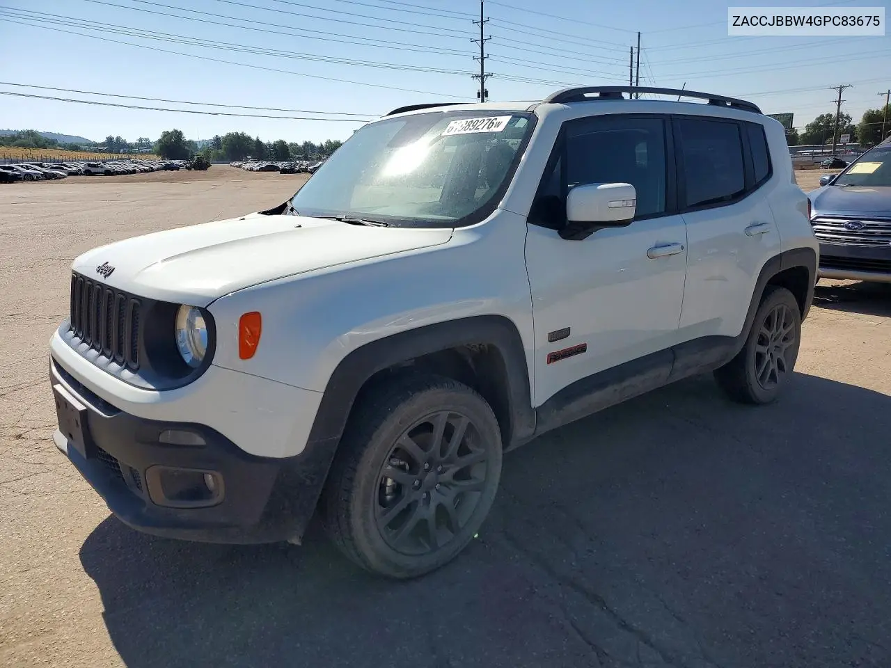 2016 Jeep Renegade Latitude VIN: ZACCJBBW4GPC83675 Lot: 61989276