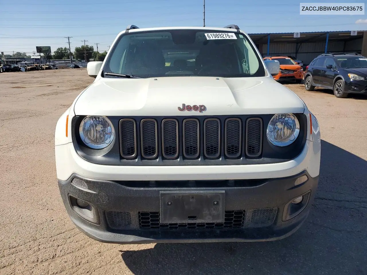 2016 Jeep Renegade Latitude VIN: ZACCJBBW4GPC83675 Lot: 61989276