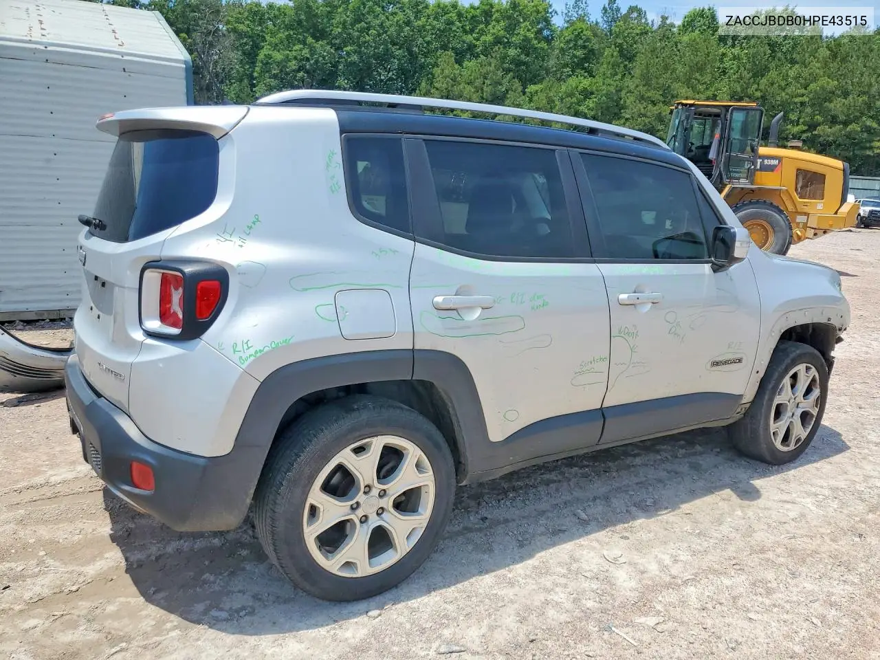 2017 Jeep Renegade Limited VIN: ZACCJBDB0HPE43515 Lot: 56339216