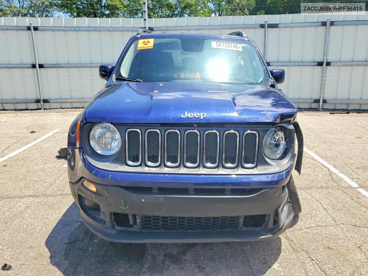 2017 Jeep Renegade Latitude VIN: ZACCJBBB9HPF56415 Lot: 58733746