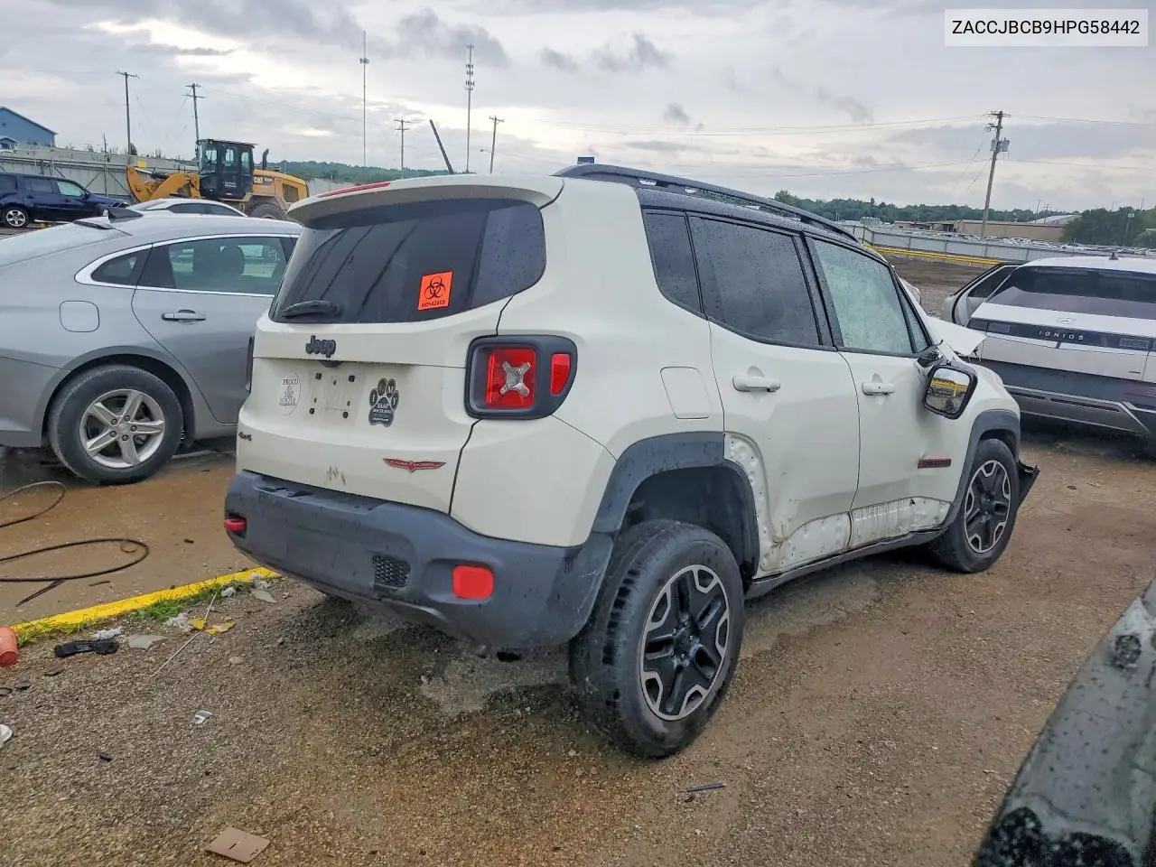 2017 Jeep Renegade Trailhawk VIN: ZACCJBCB9HPG58442 Lot: 60375606