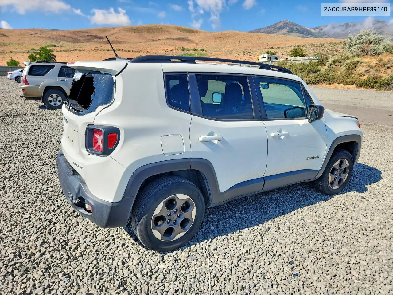 2017 Jeep Renegade Sport VIN: ZACCJBAB9HPE89140 Lot: 60702086