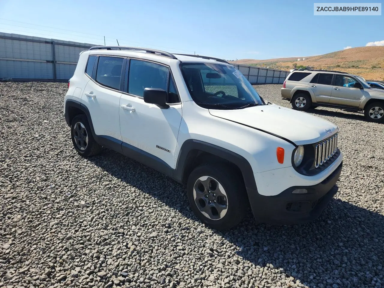 2017 Jeep Renegade Sport VIN: ZACCJBAB9HPE89140 Lot: 60702086