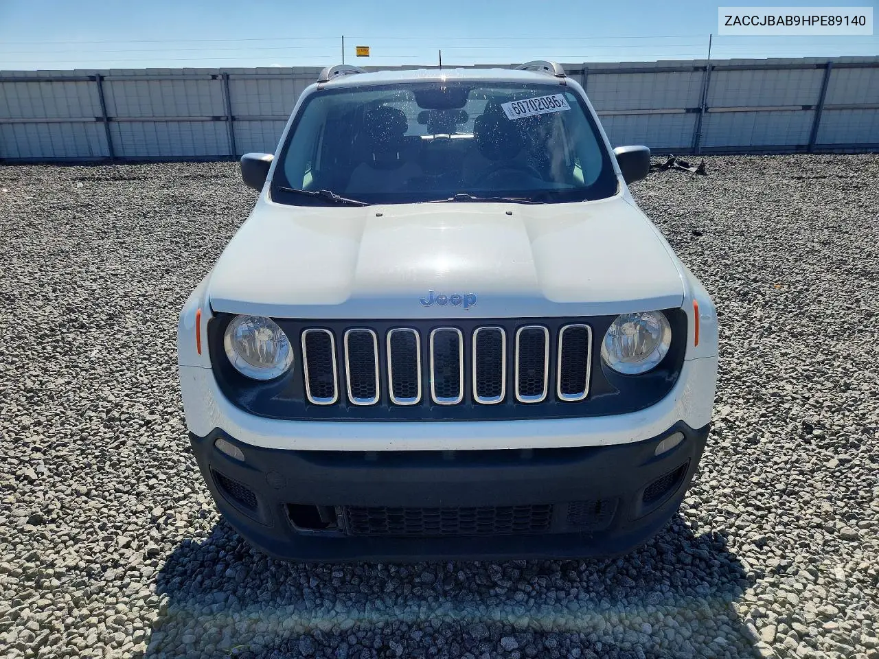 2017 Jeep Renegade Sport VIN: ZACCJBAB9HPE89140 Lot: 60702086
