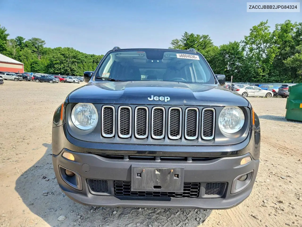 2018 Jeep Renegade VIN: ZACCJBBB2JPG84324 Lot: 58004036