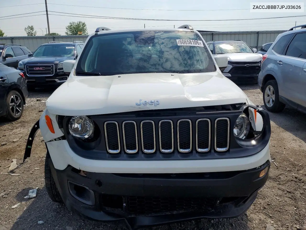 2018 Jeep Renegade Latitude VIN: ZACCJBBB7JPJ33626 Lot: 60658106