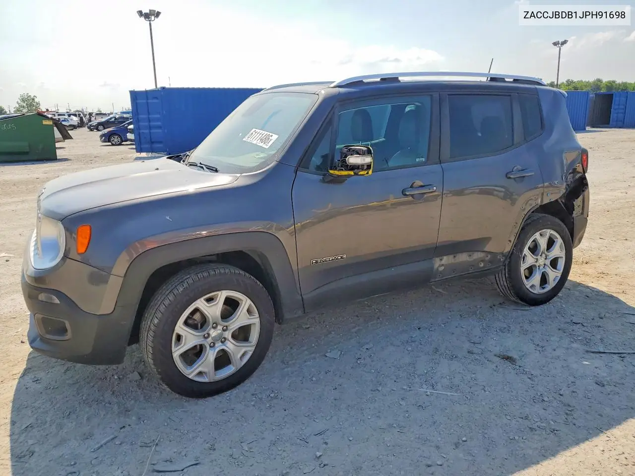 2018 Jeep Renegade Limited VIN: ZACCJBDB1JPH91698 Lot: 61111486