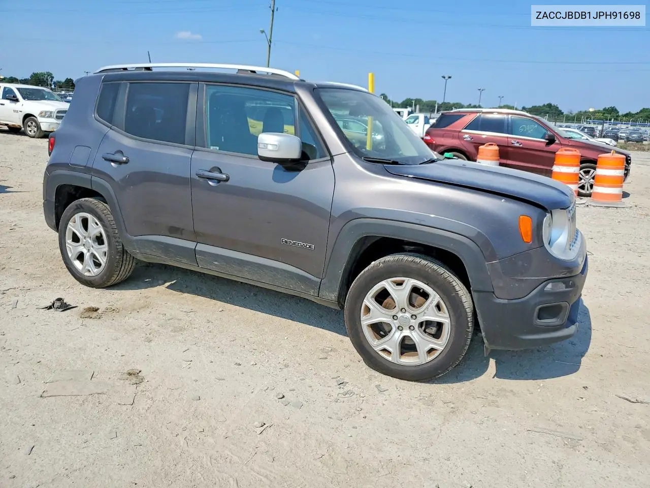 2018 Jeep Renegade Limited VIN: ZACCJBDB1JPH91698 Lot: 61111486