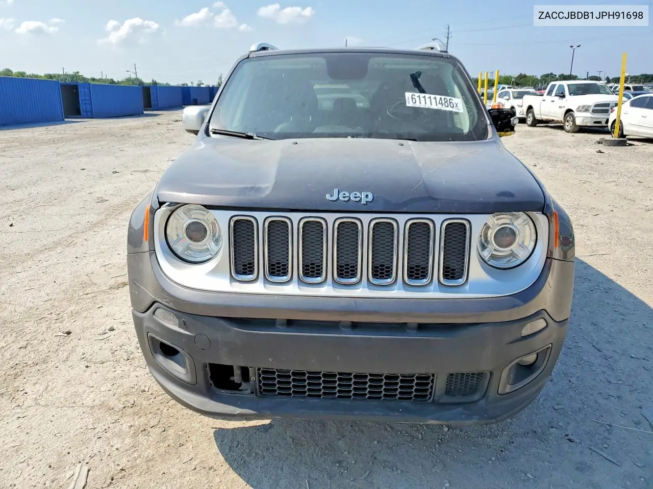 2018 Jeep Renegade Limited VIN: ZACCJBDB1JPH91698 Lot: 61111486