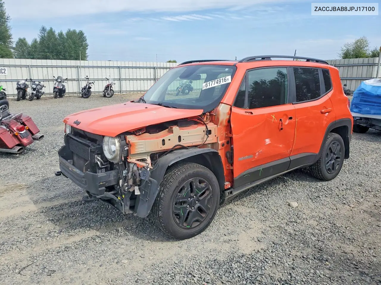 2018 Jeep Renegade Sport VIN: ZACCJBAB8JPJ17100 Lot: 61774916