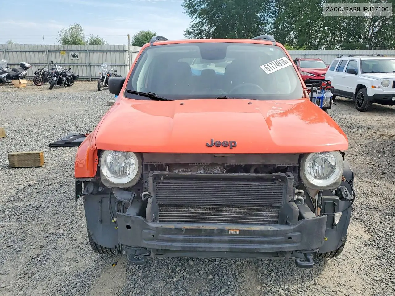 2018 Jeep Renegade Sport VIN: ZACCJBAB8JPJ17100 Lot: 61774916