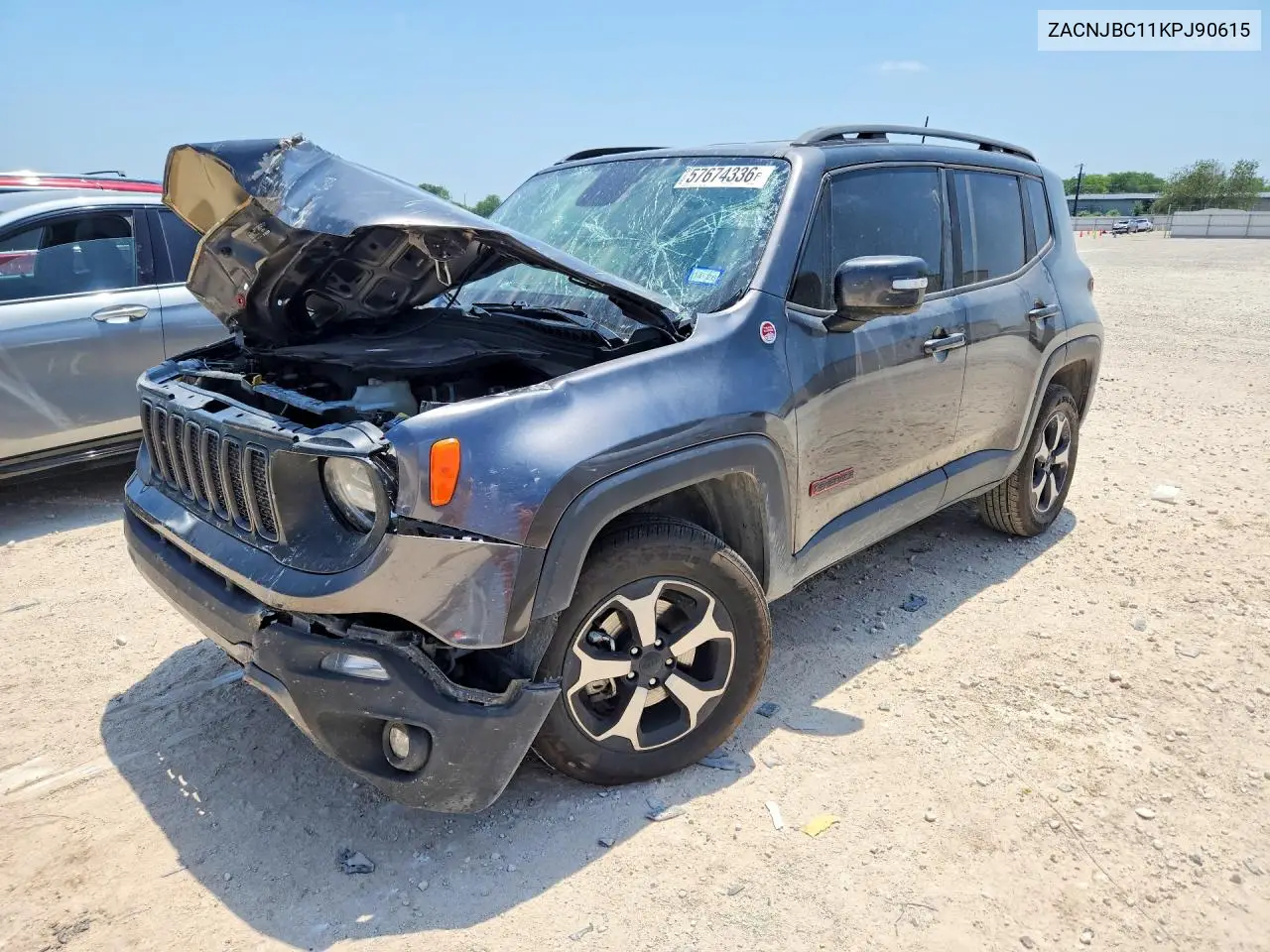 2019 Jeep Renegade Trailhawk VIN: ZACNJBC11KPJ90615 Lot: 57674336