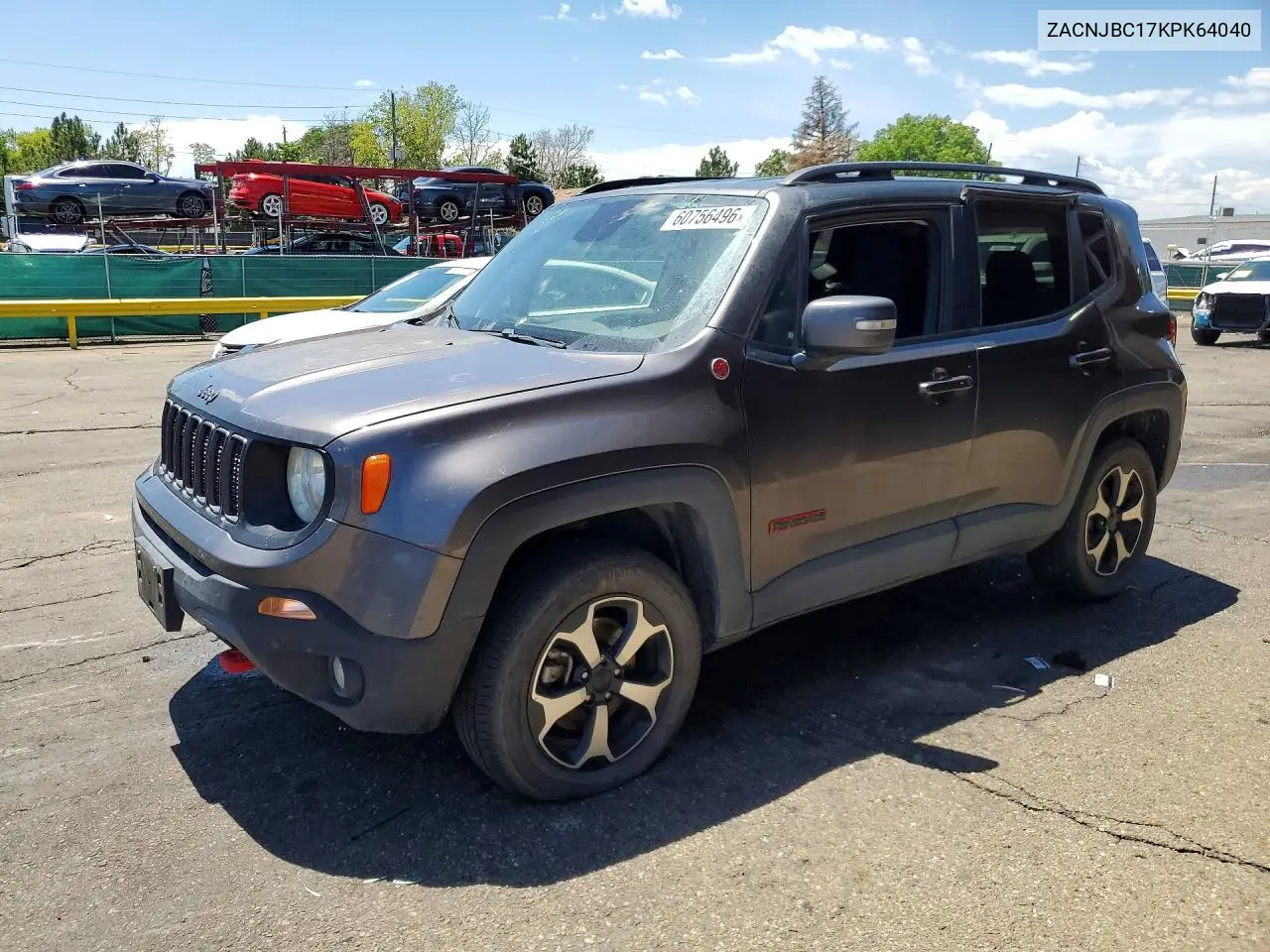 2019 Jeep Renegade Trailhawk VIN: ZACNJBC17KPK64040 Lot: 60756496