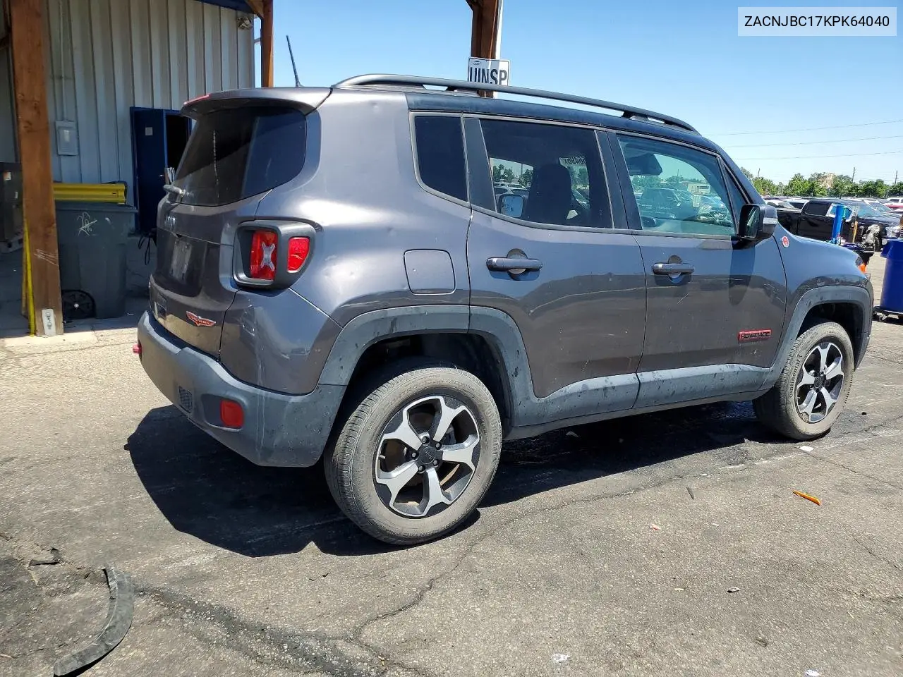 2019 Jeep Renegade Trailhawk VIN: ZACNJBC17KPK64040 Lot: 60756496