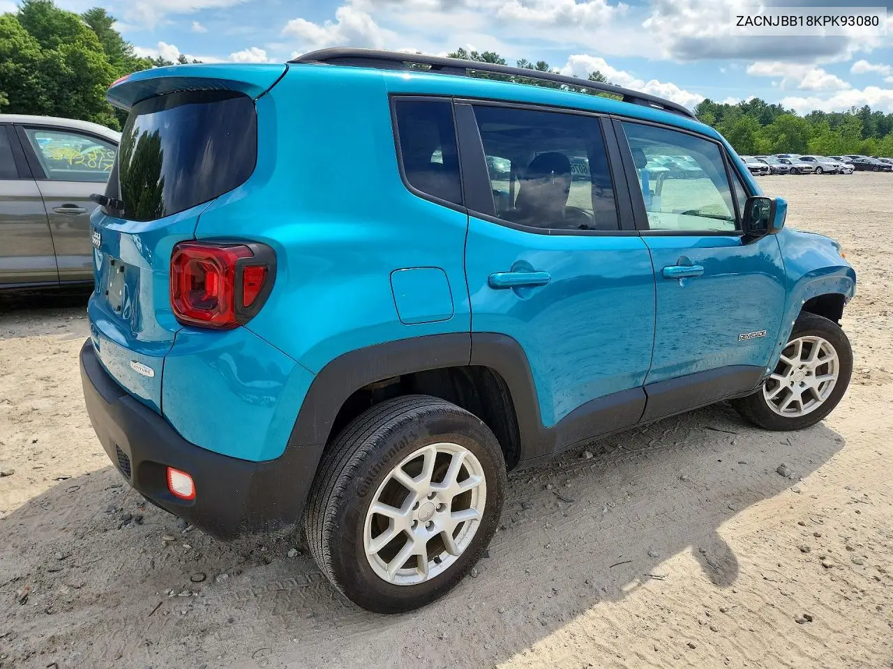 2019 Jeep Renegade Latitude VIN: ZACNJBB18KPK93080 Lot: 60764506