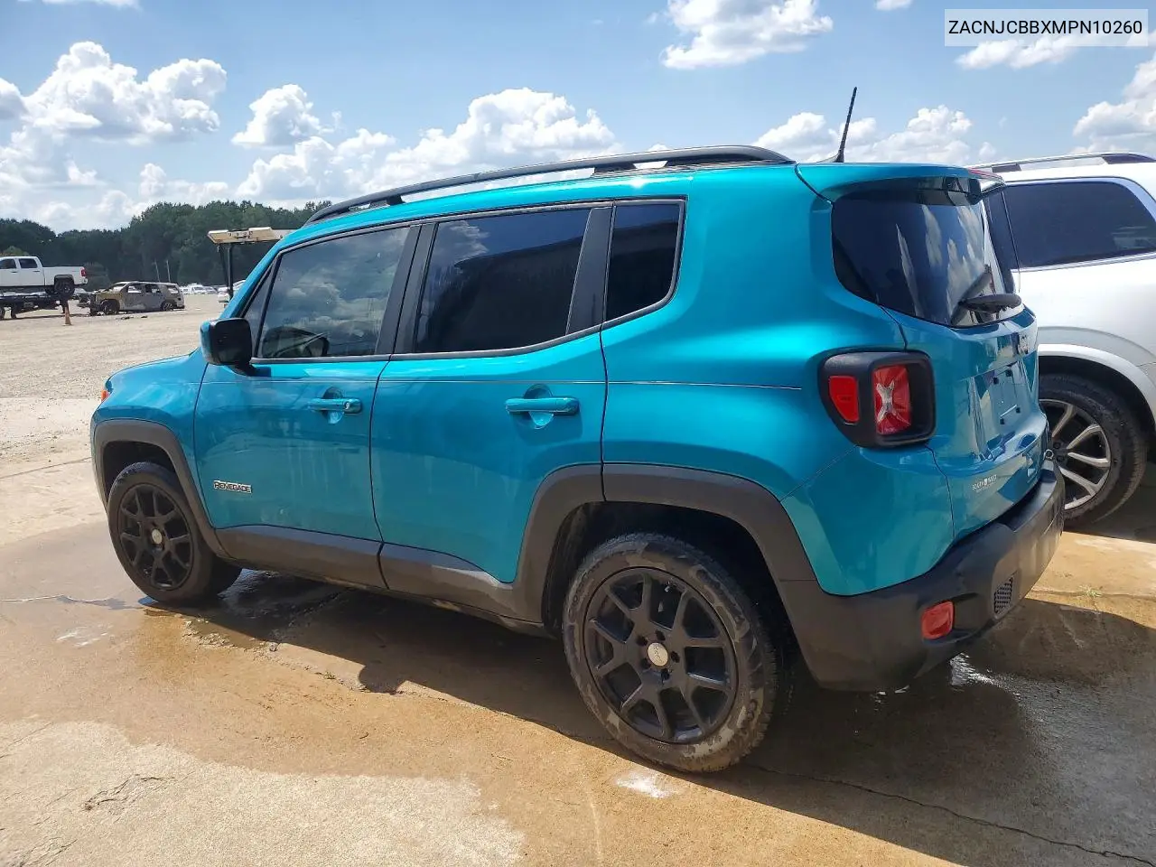 2021 Jeep Renegade Latitude VIN: ZACNJCBBXMPN10260 Lot: 59373336
