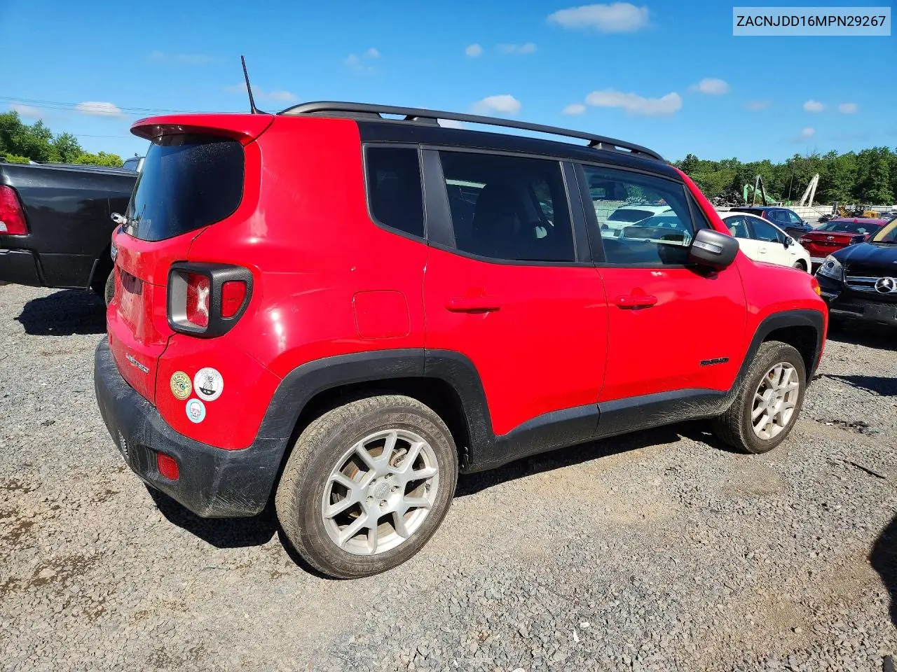 2021 Jeep Renegade Limited VIN: ZACNJDD16MPN29267 Lot: 60052956