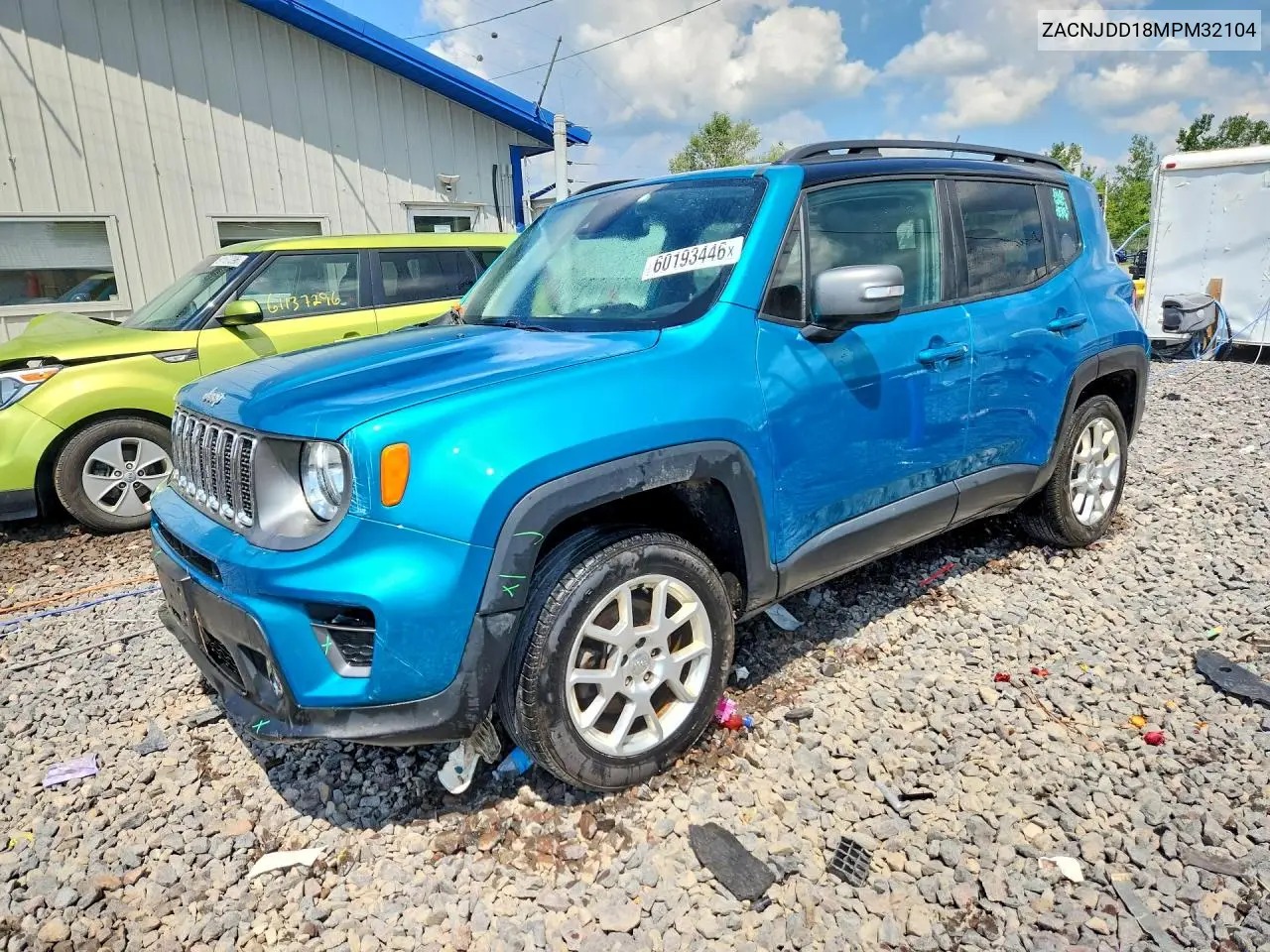 2021 Jeep Renegade Limited VIN: ZACNJDD18MPM32104 Lot: 60193446