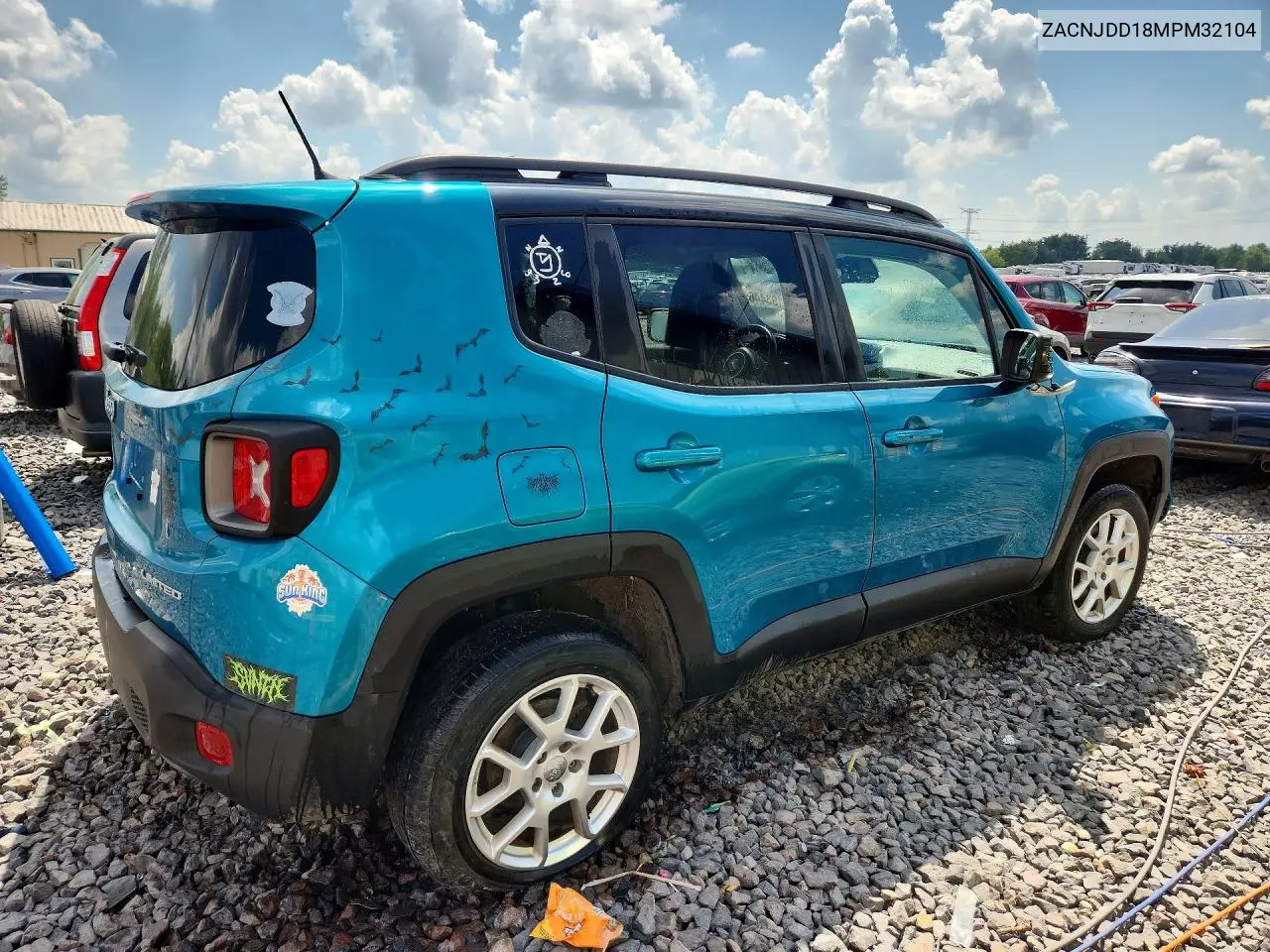 2021 Jeep Renegade Limited VIN: ZACNJDD18MPM32104 Lot: 60193446