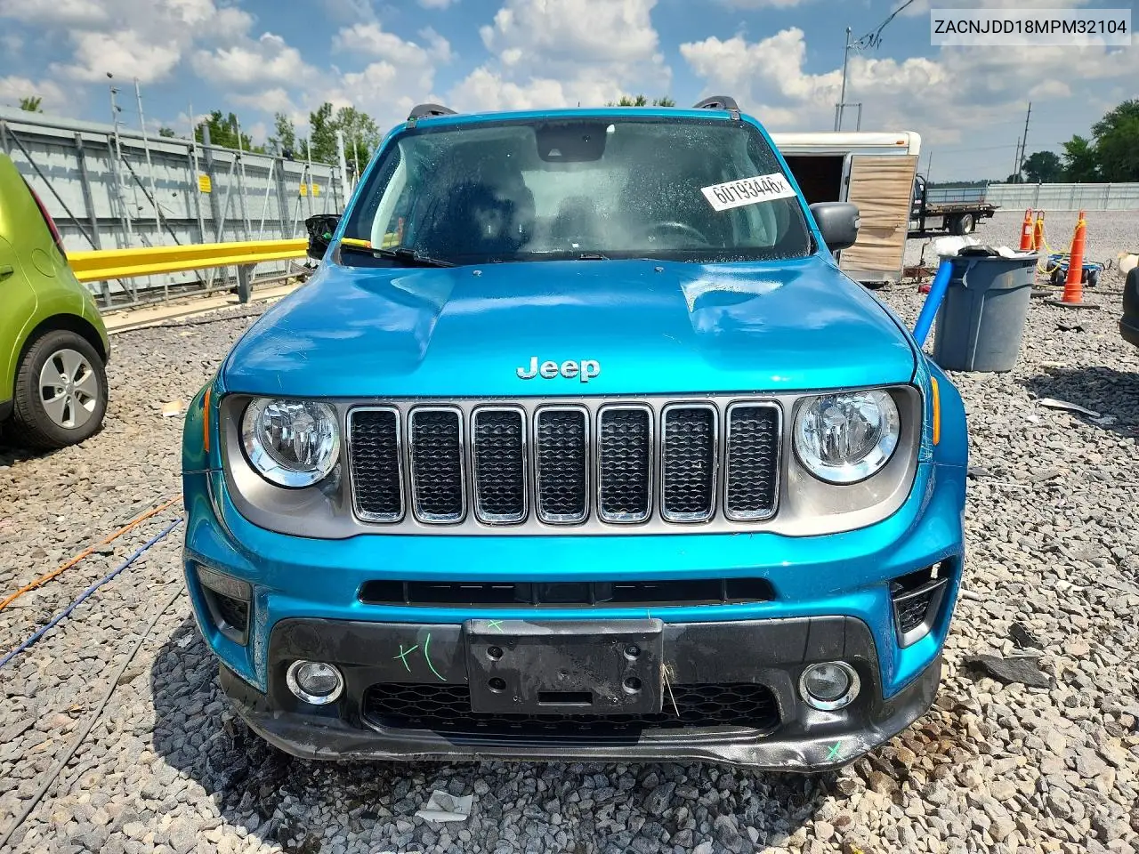 2021 Jeep Renegade Limited VIN: ZACNJDD18MPM32104 Lot: 60193446