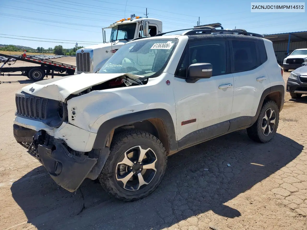 2021 Jeep Renegade Trailhawk VIN: ZACNJDC18MPM14512 Lot: 61363606