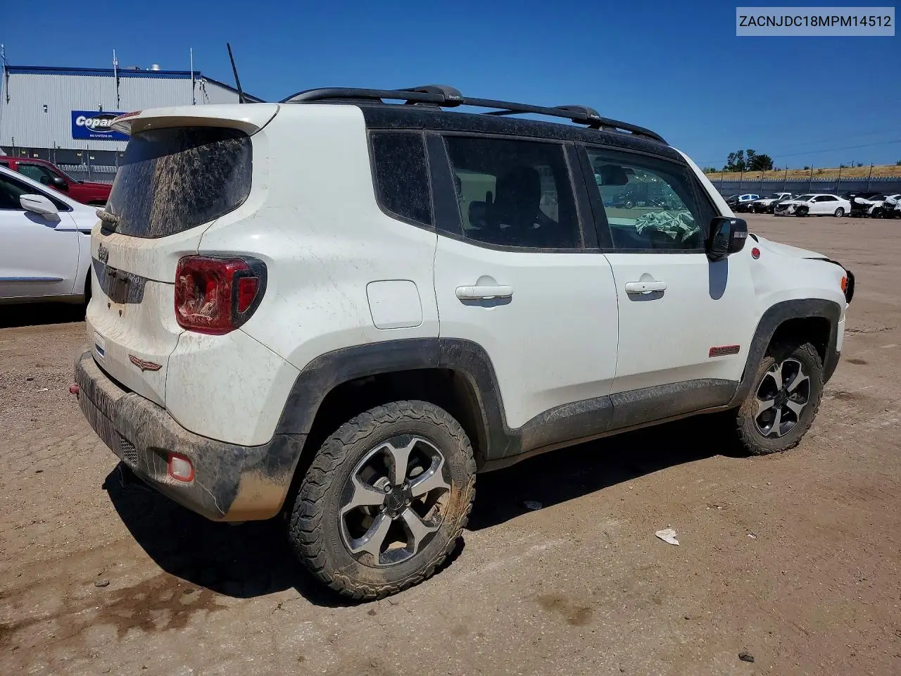 2021 Jeep Renegade Trailhawk VIN: ZACNJDC18MPM14512 Lot: 61363606