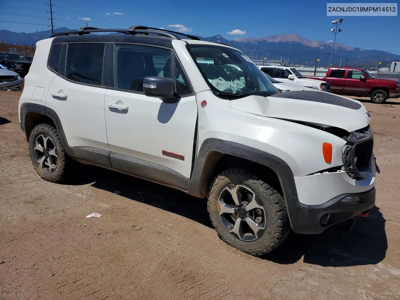 2021 Jeep Renegade Trailhawk VIN: ZACNJDC18MPM14512 Lot: 61363606