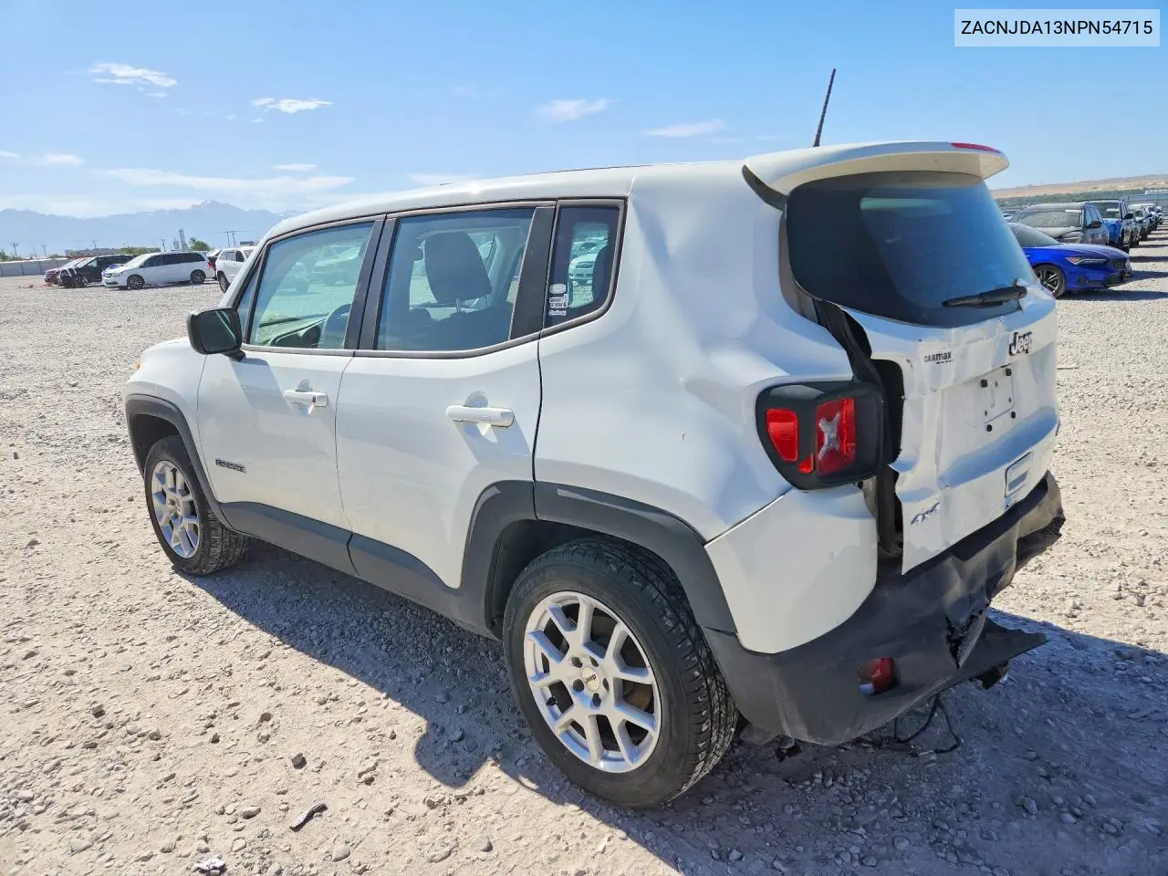 ZACNJDA13NPN54715 2022 Jeep Renegade Sport