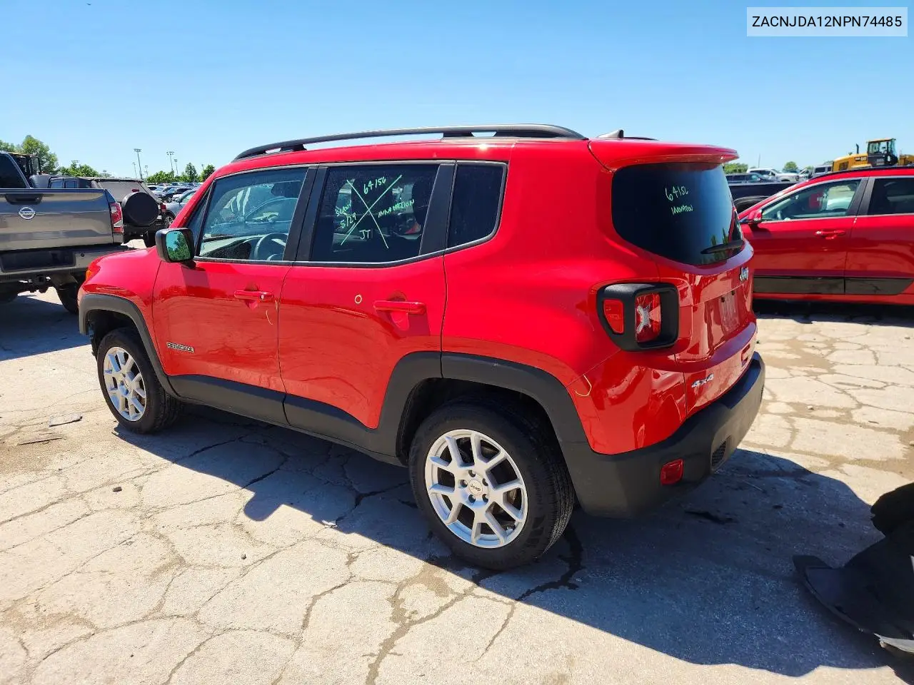 2022 Jeep Renegade Sport VIN: ZACNJDA12NPN74485 Lot: 57226626