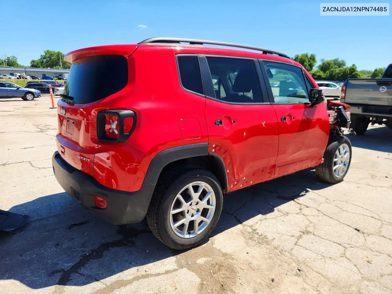 2022 Jeep Renegade Sport VIN: ZACNJDA12NPN74485 Lot: 57226626