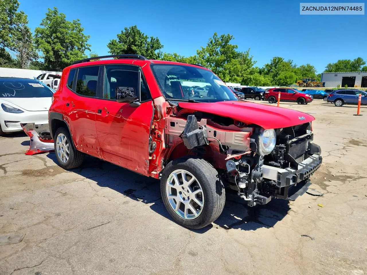2022 Jeep Renegade Sport VIN: ZACNJDA12NPN74485 Lot: 57226626