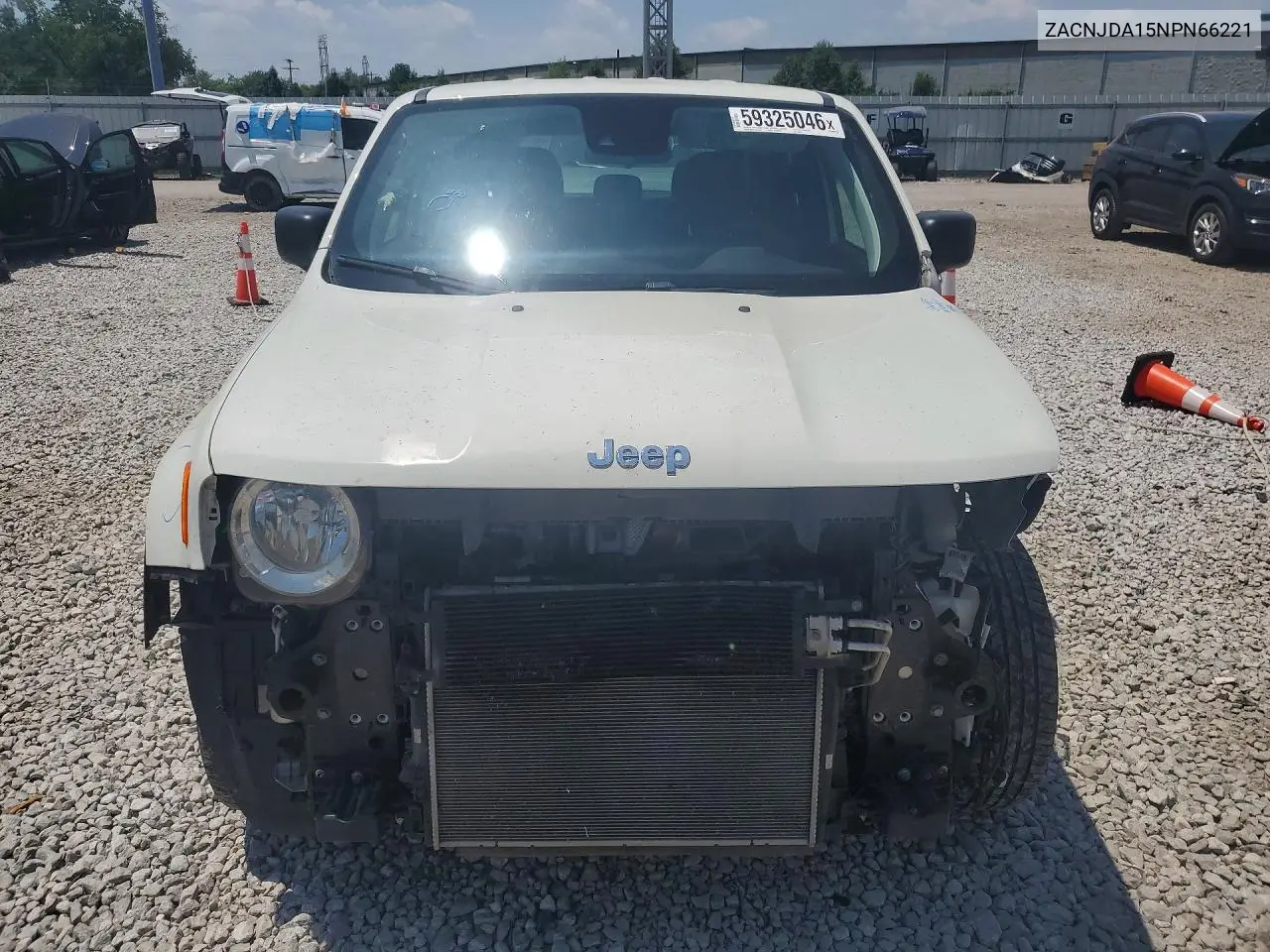 2022 Jeep Renegade Sport VIN: ZACNJDA15NPN66221 Lot: 59325046