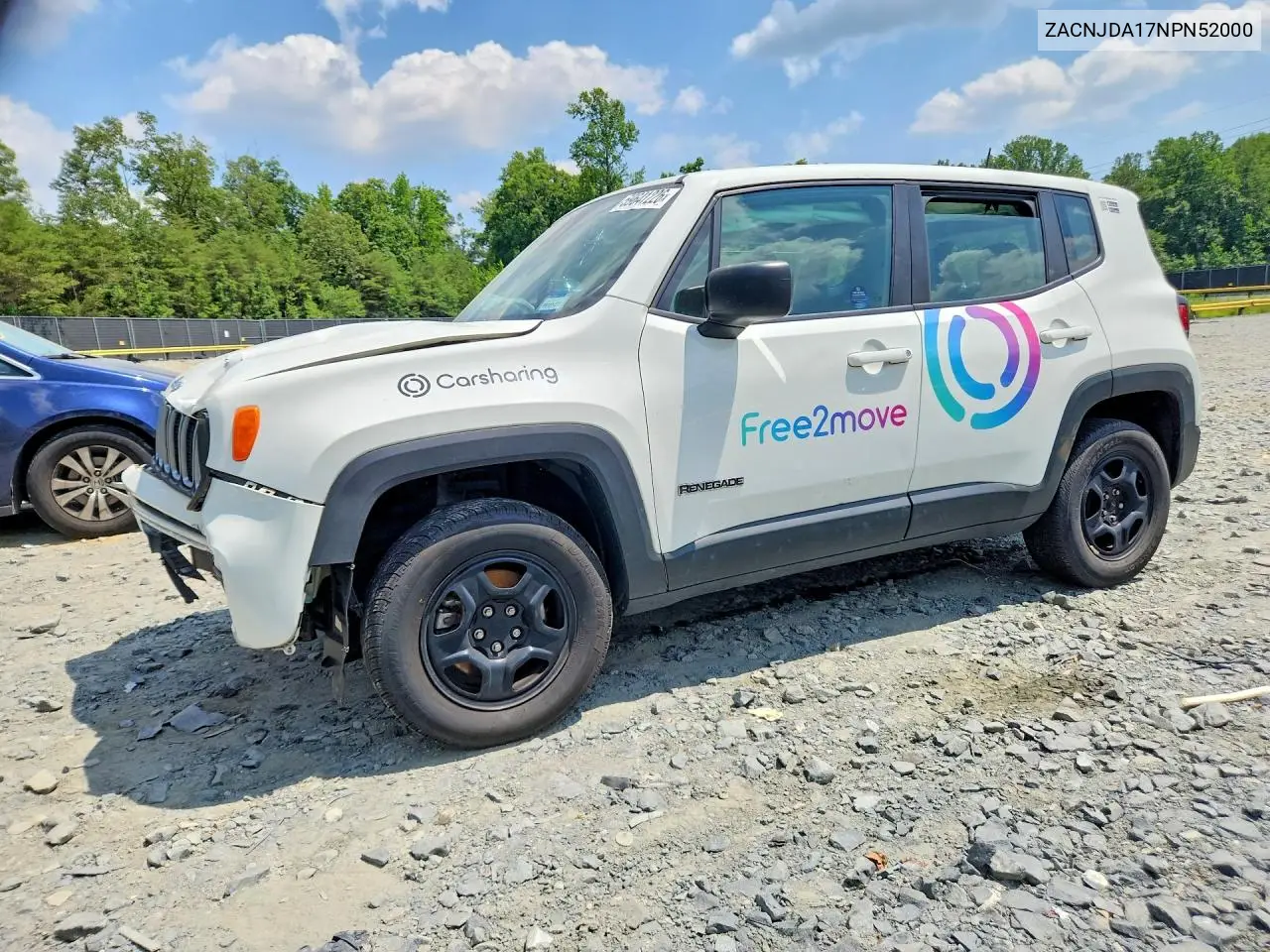 2022 Jeep Renegade Sport VIN: ZACNJDA17NPN52000 Lot: 59641226