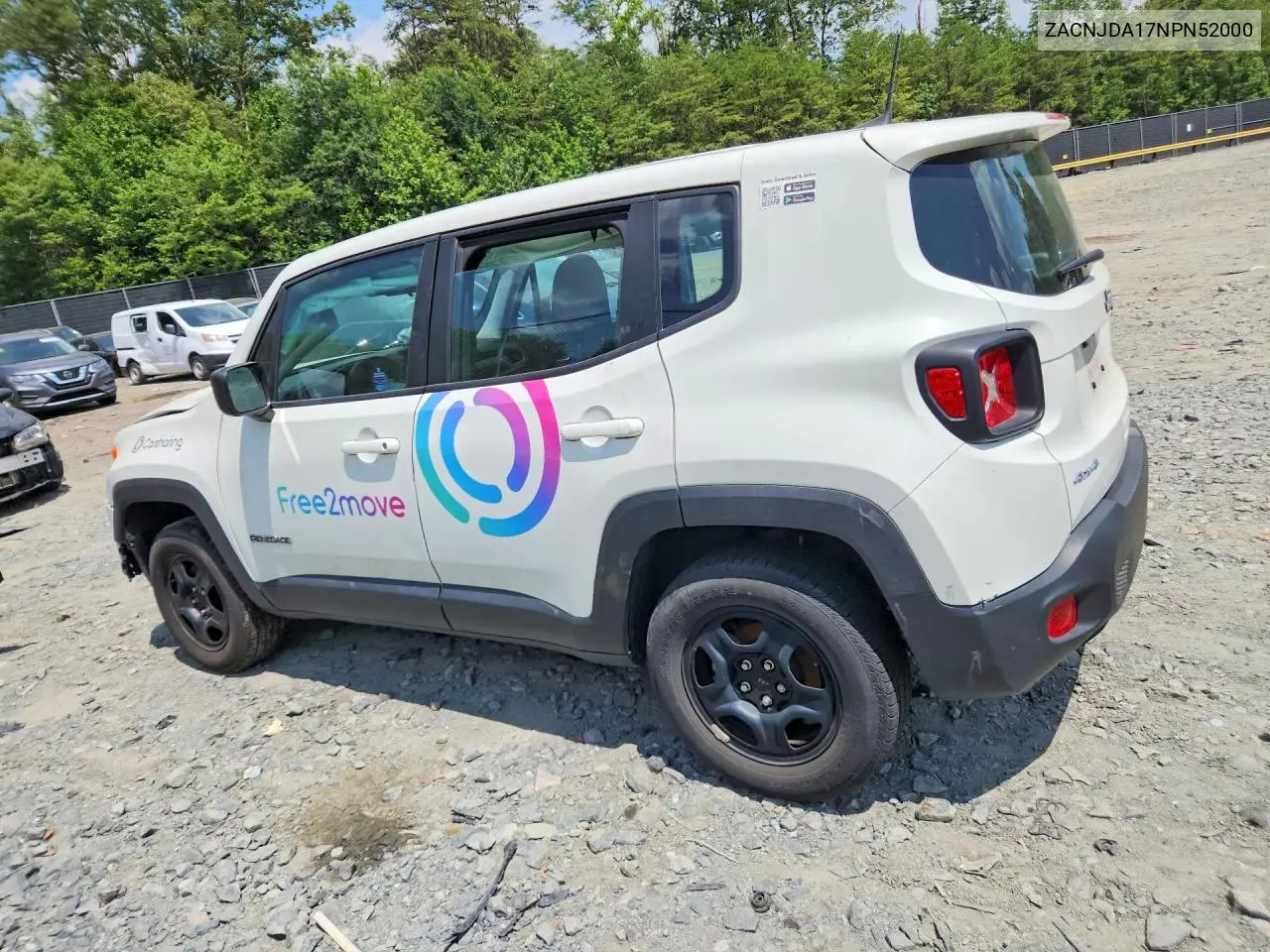 2022 Jeep Renegade Sport VIN: ZACNJDA17NPN52000 Lot: 59641226