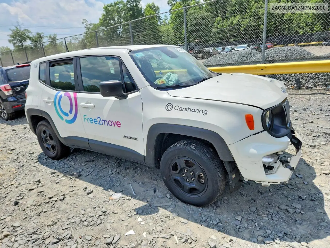 2022 Jeep Renegade Sport VIN: ZACNJDA17NPN52000 Lot: 59641226