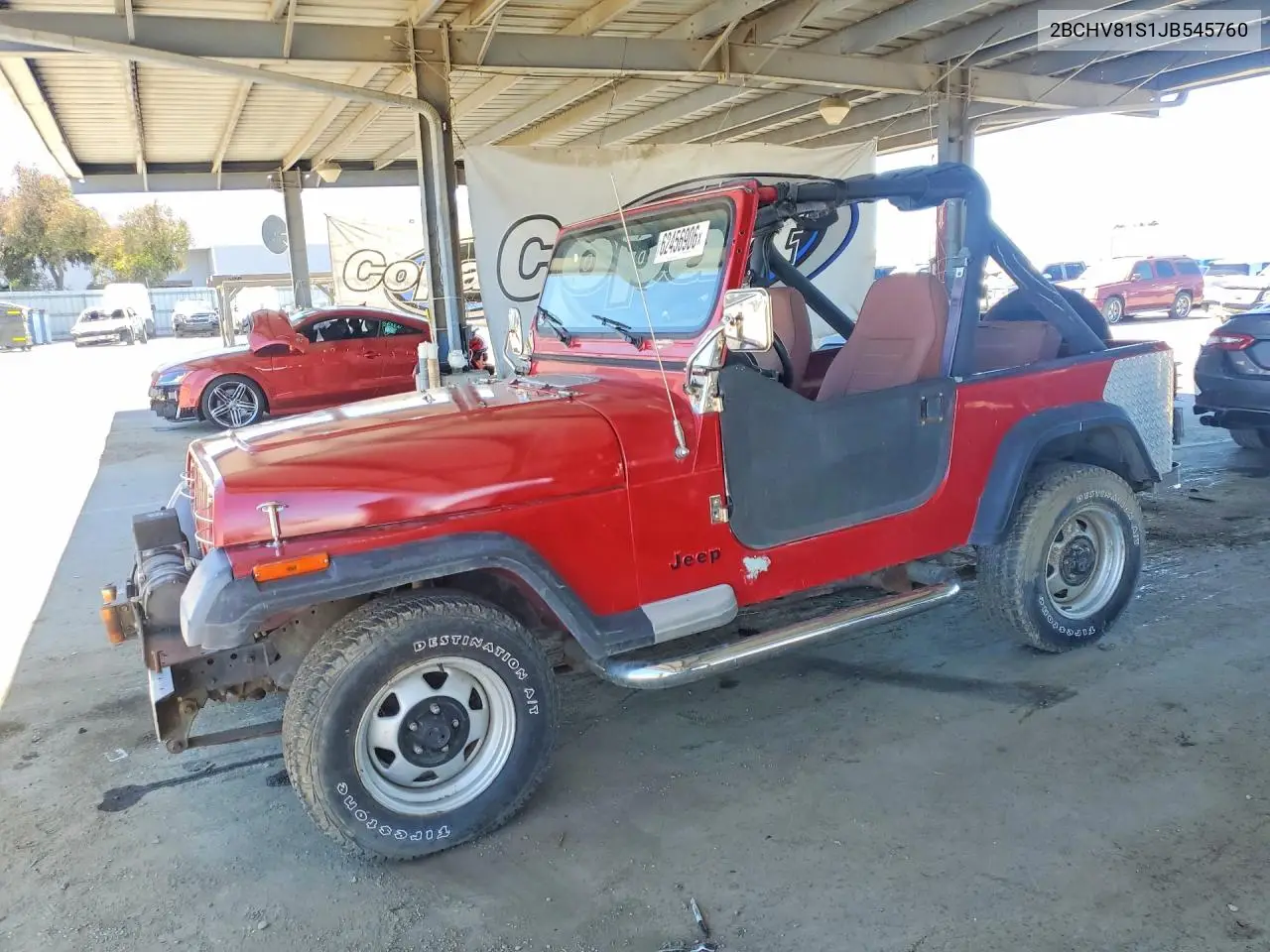 1988 Jeep Wrangler S VIN: 2BCHV81S1JB545760 Lot: 62456906
