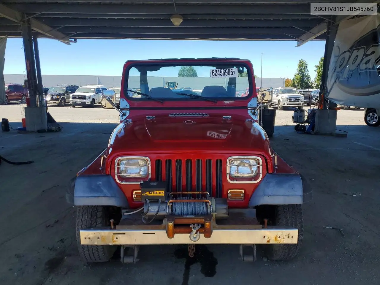 1988 Jeep Wrangler S VIN: 2BCHV81S1JB545760 Lot: 62456906