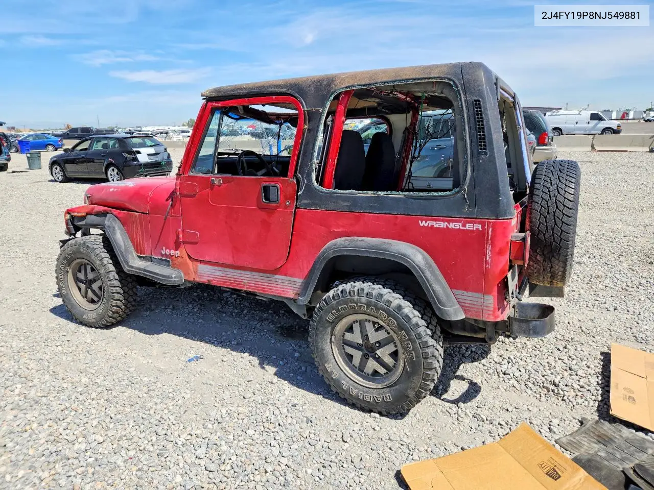 1992 Jeep Wrangler / Yj S VIN: 2J4FY19P8NJ549881 Lot: 57196906