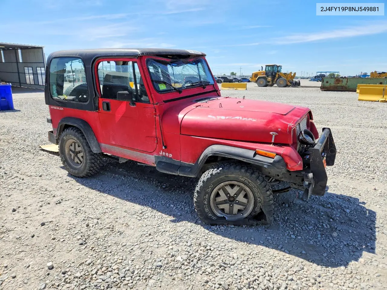 1992 Jeep Wrangler / Yj S VIN: 2J4FY19P8NJ549881 Lot: 57196906