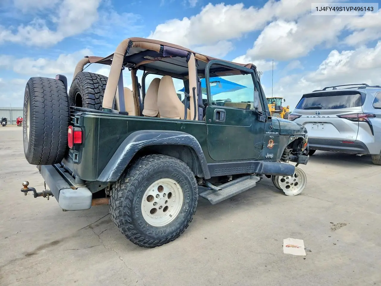 1997 Jeep Wrangler / Tj Sahara VIN: 1J4FY49S1VP496143 Lot: 60809476