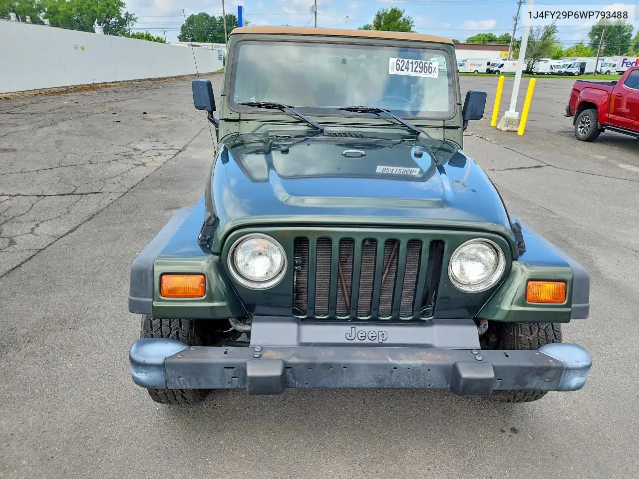 1998 Jeep Wrangler / Tj Se VIN: 1J4FY29P6WP793488 Lot: 62412966