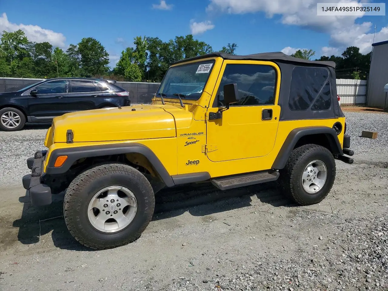 2001 Jeep Wrangler / Tj Sport VIN: 1J4FA49S51P325149 Lot: 58316566
