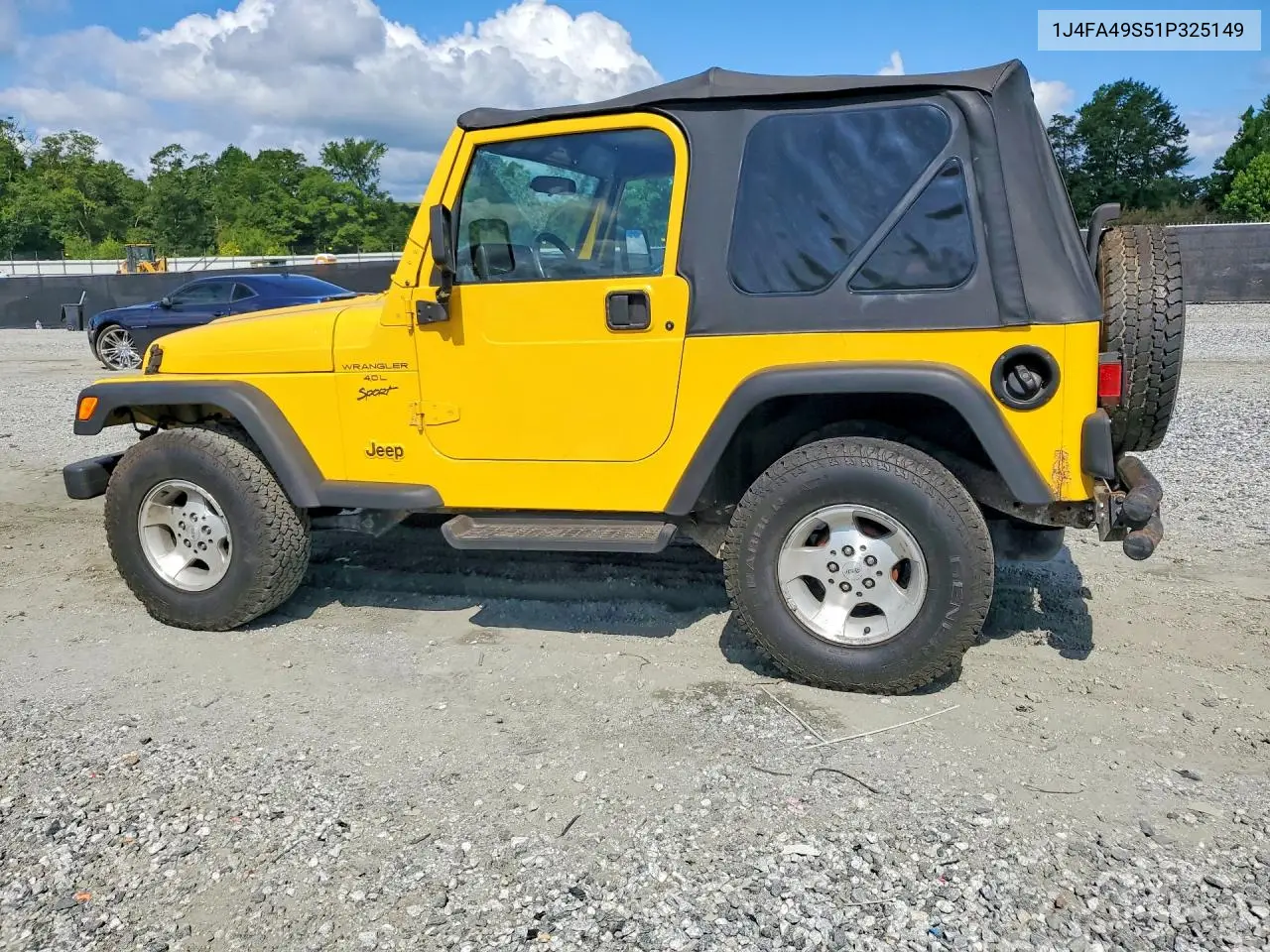 2001 Jeep Wrangler / Tj Sport VIN: 1J4FA49S51P325149 Lot: 58316566
