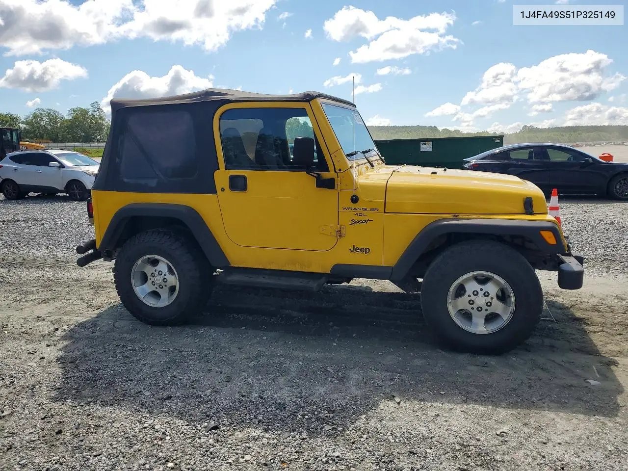 2001 Jeep Wrangler / Tj Sport VIN: 1J4FA49S51P325149 Lot: 58316566